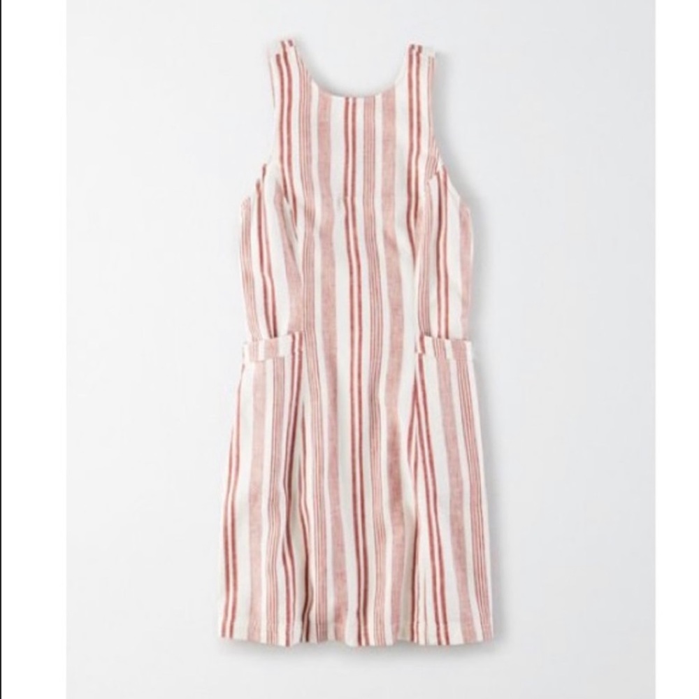 American Eagle Outfitters Striped High Neck Convertible Mini Dress Red White XS